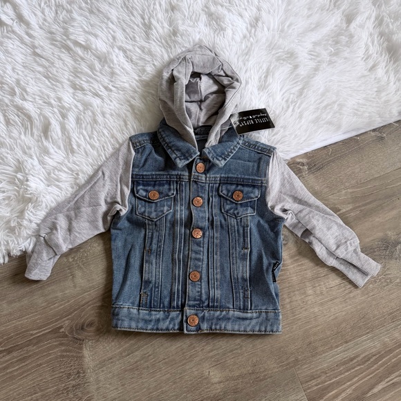 Little Bipsy Other - Little Bipsy Denim Jacket with Gray Hoodie